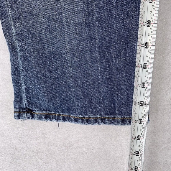Womens I Love Ronson Medium Wash Bootcut Distressed Cropped Denim Jeans Size 10 - Picture 10 of 10